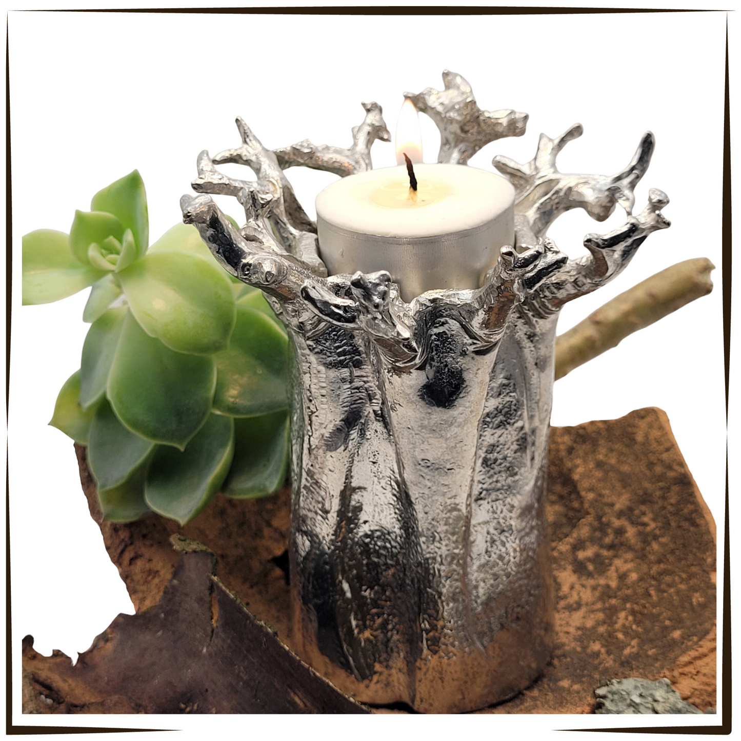 Pewter - Unique African Baobab Tree - Tealight Holder