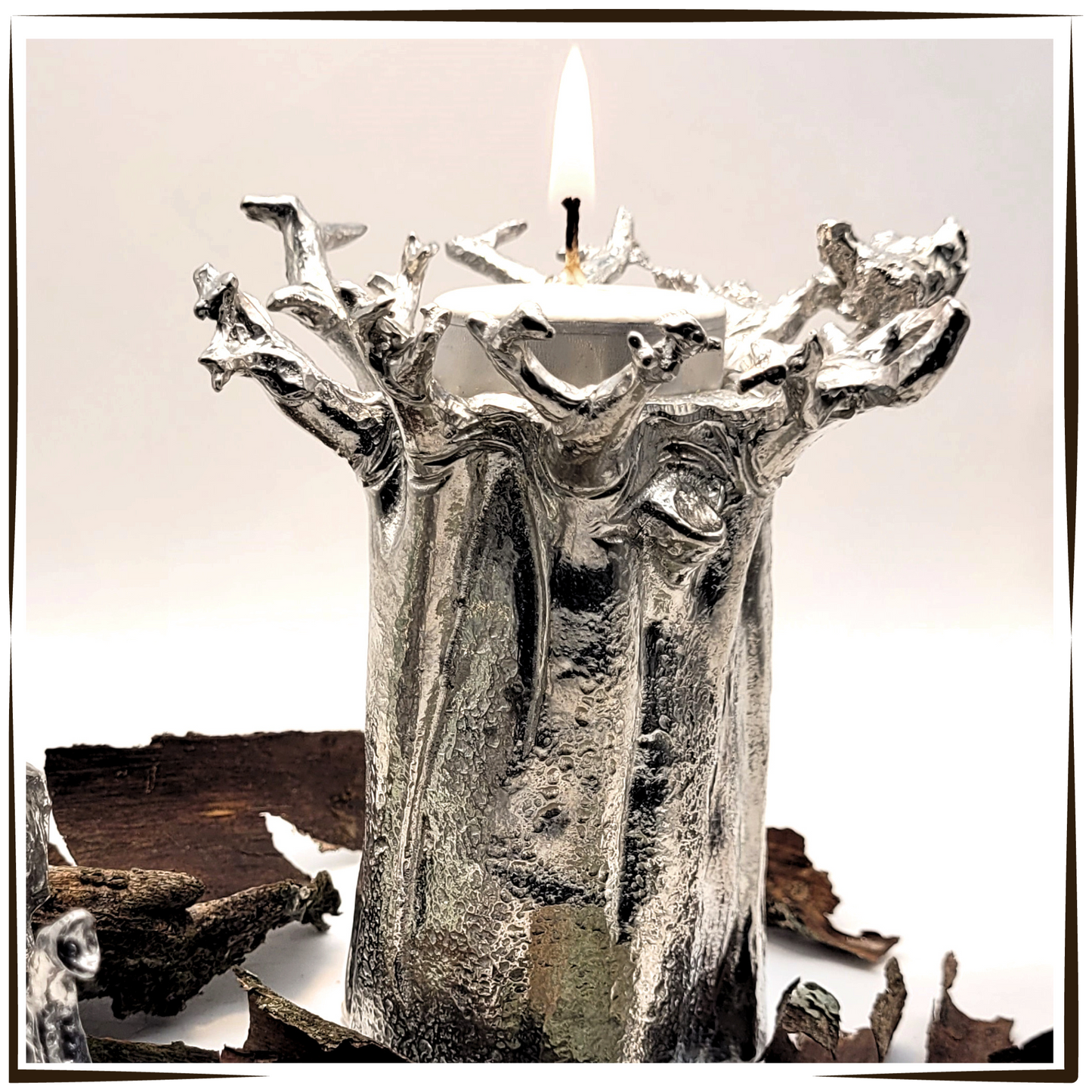 Pewter - Unique African Baobab Tree - Tealight Holder