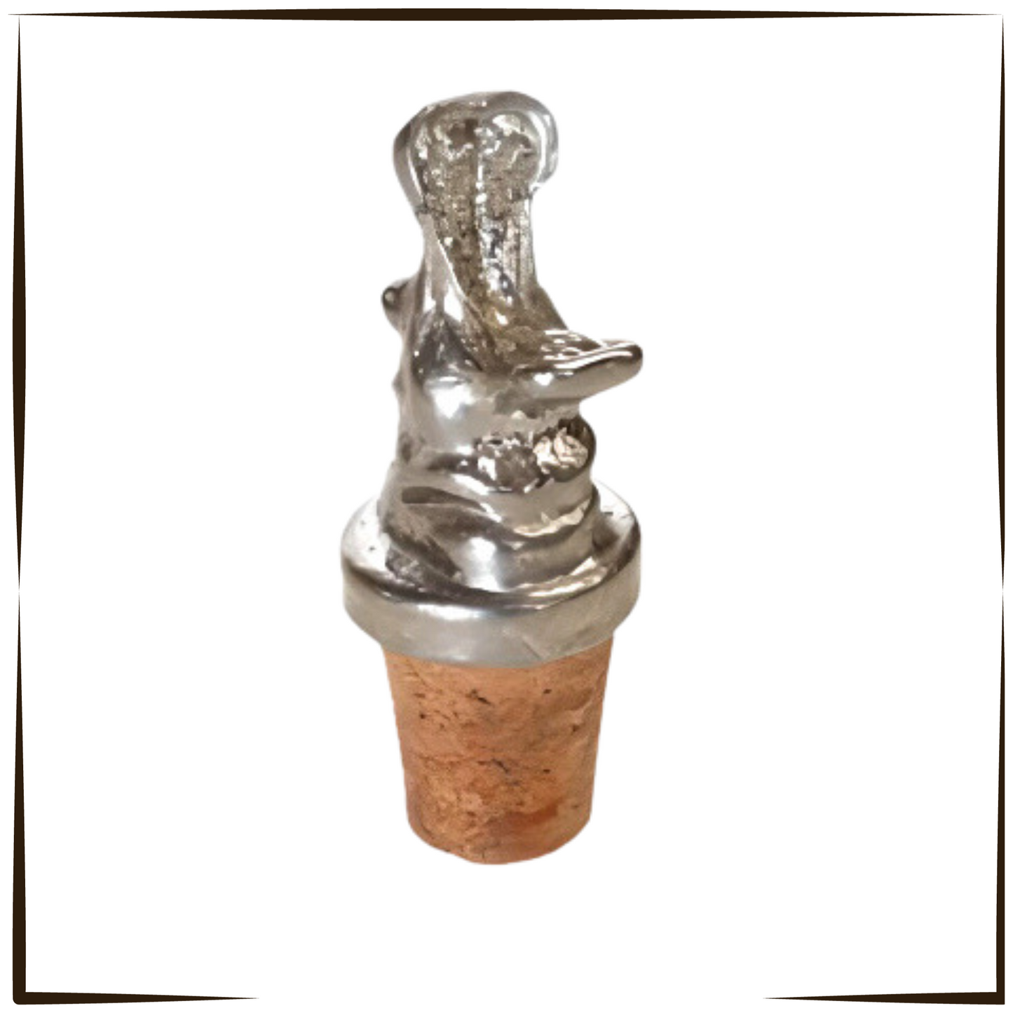 Pewter - Tough Hippo - Bottle Stopper