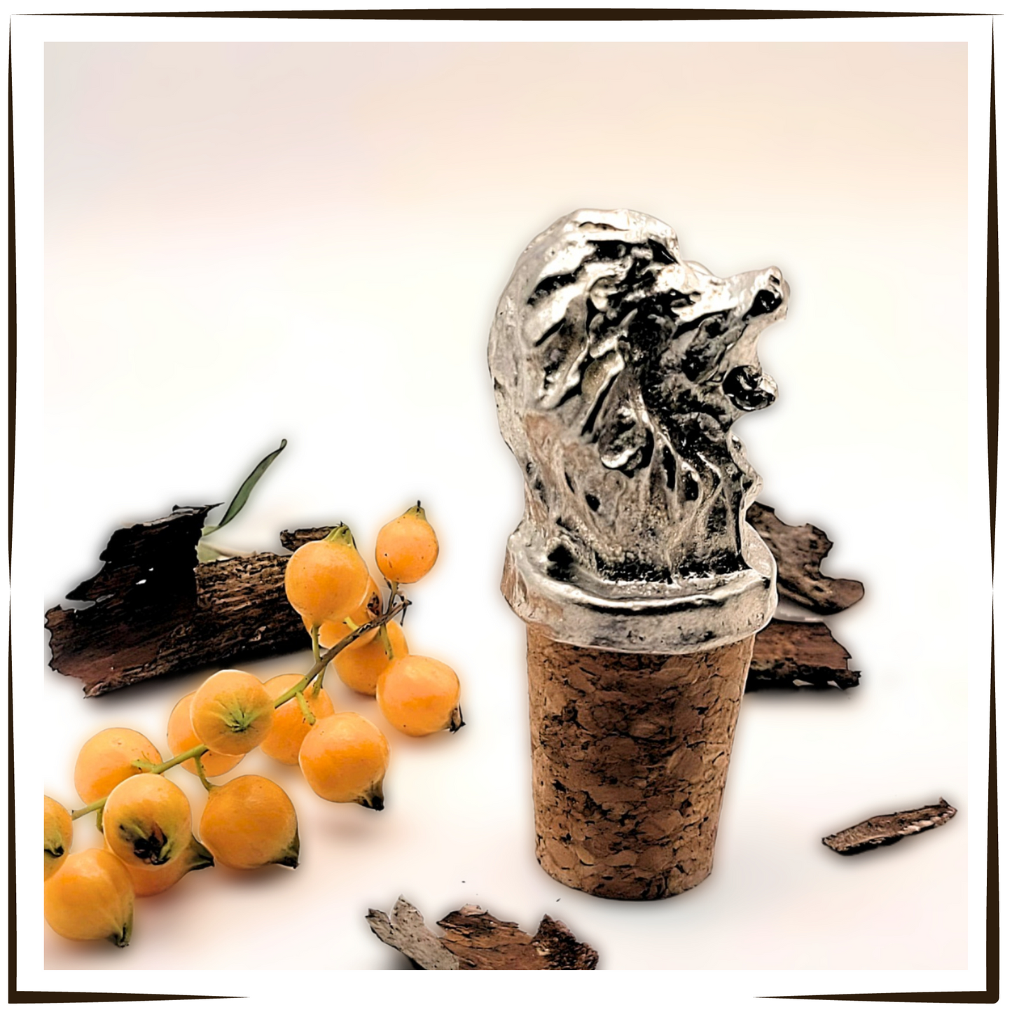 Pewter - Fearless Lion - Bottle Stopper
