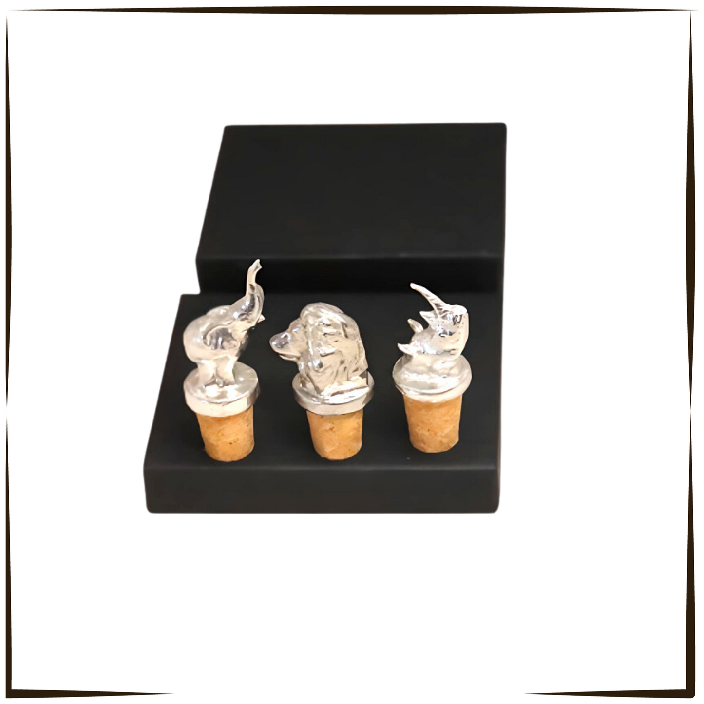 Pewter - Beautiful African Wildlife Bottle Stopper Trio