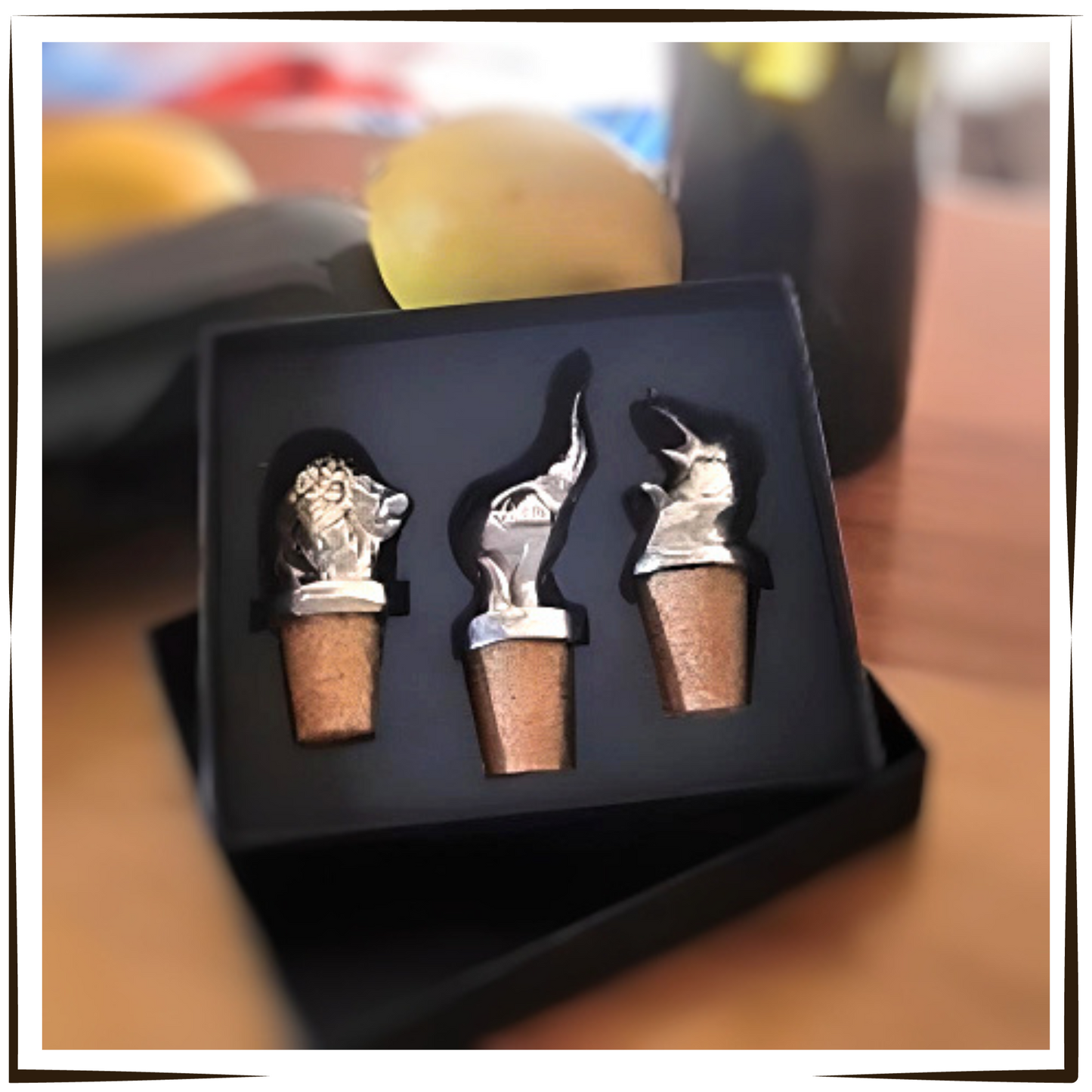 Pewter - Beautiful African Wildlife Bottle Stoppers