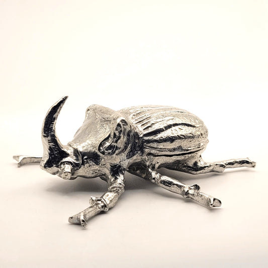 Pewter - Striking Rhino Beetle -  Hercules (One Of The Small Five)
