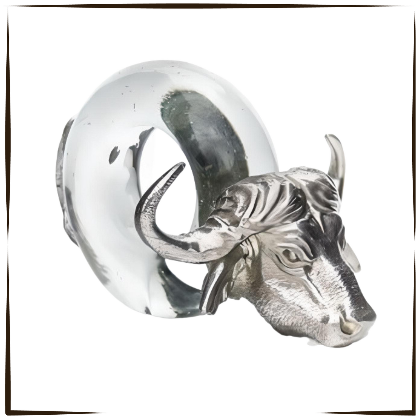 African Pewter - Napkin Ring Buffalo
