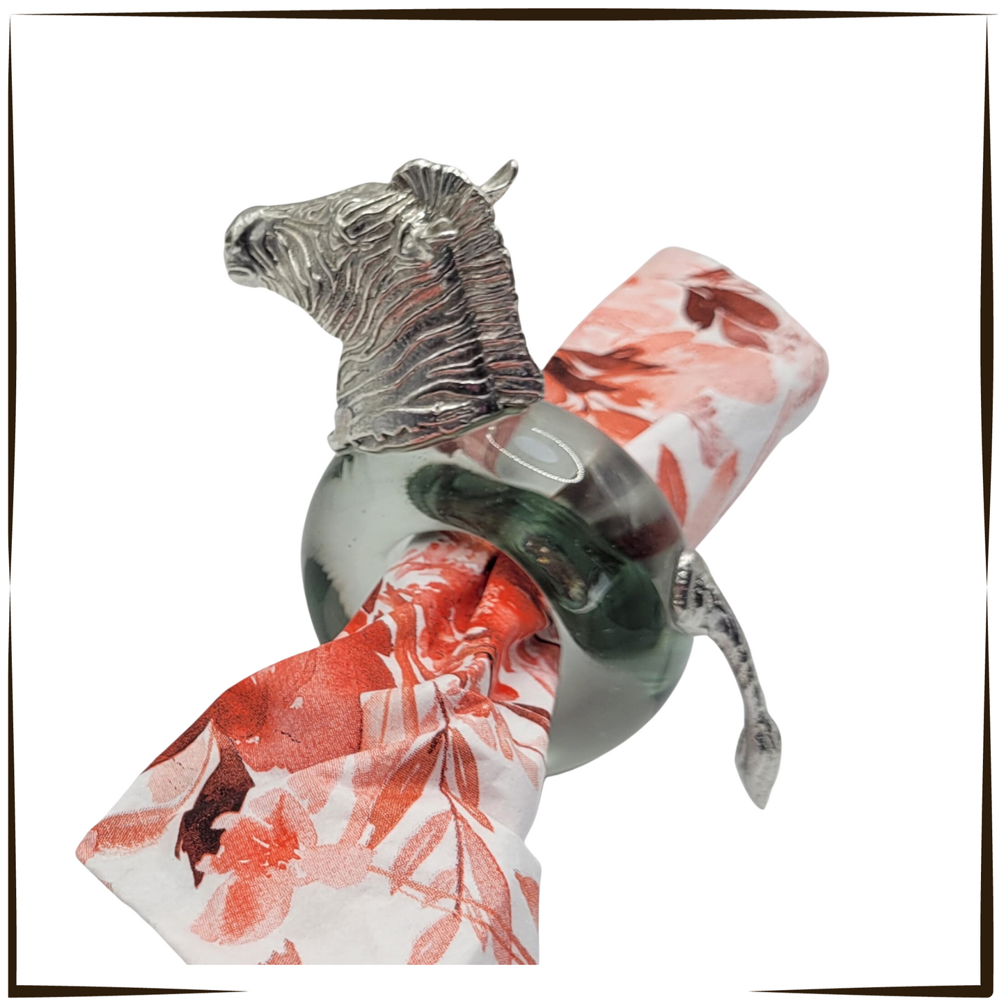 African Pewter - Napkin Ring Zebra