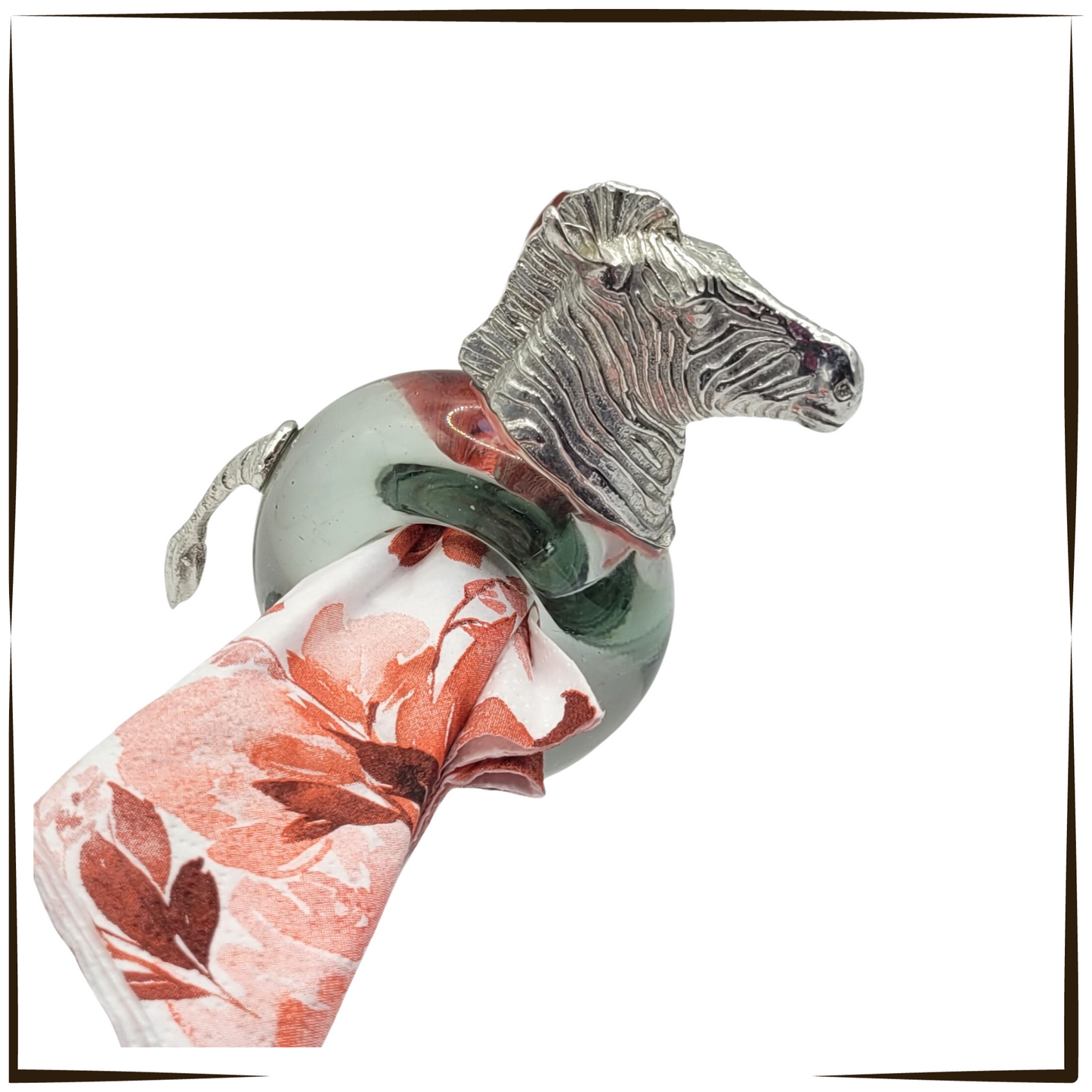 African Pewter - Napkin Ring - Zebra