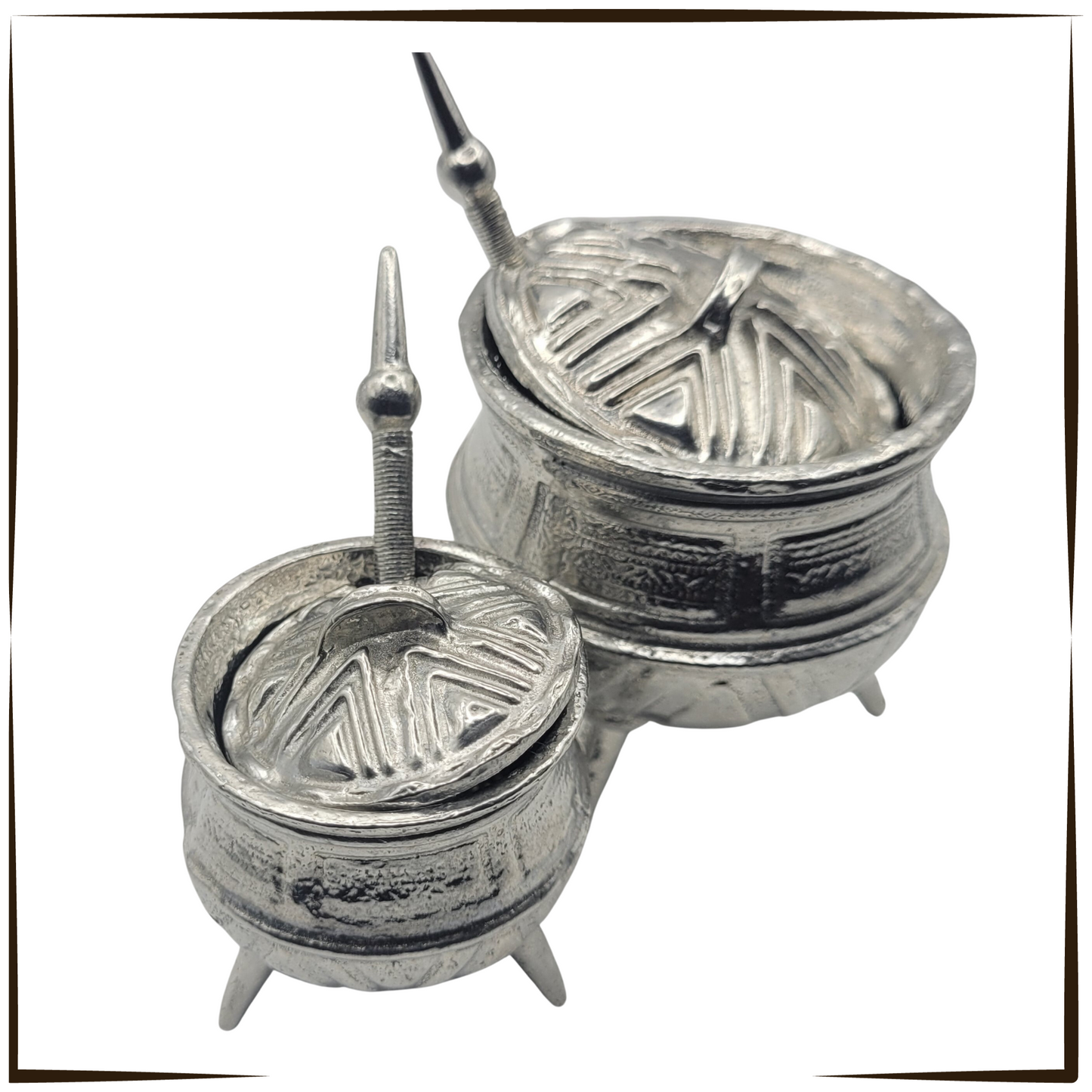 Pewter - Unique African Potjie Pot Set