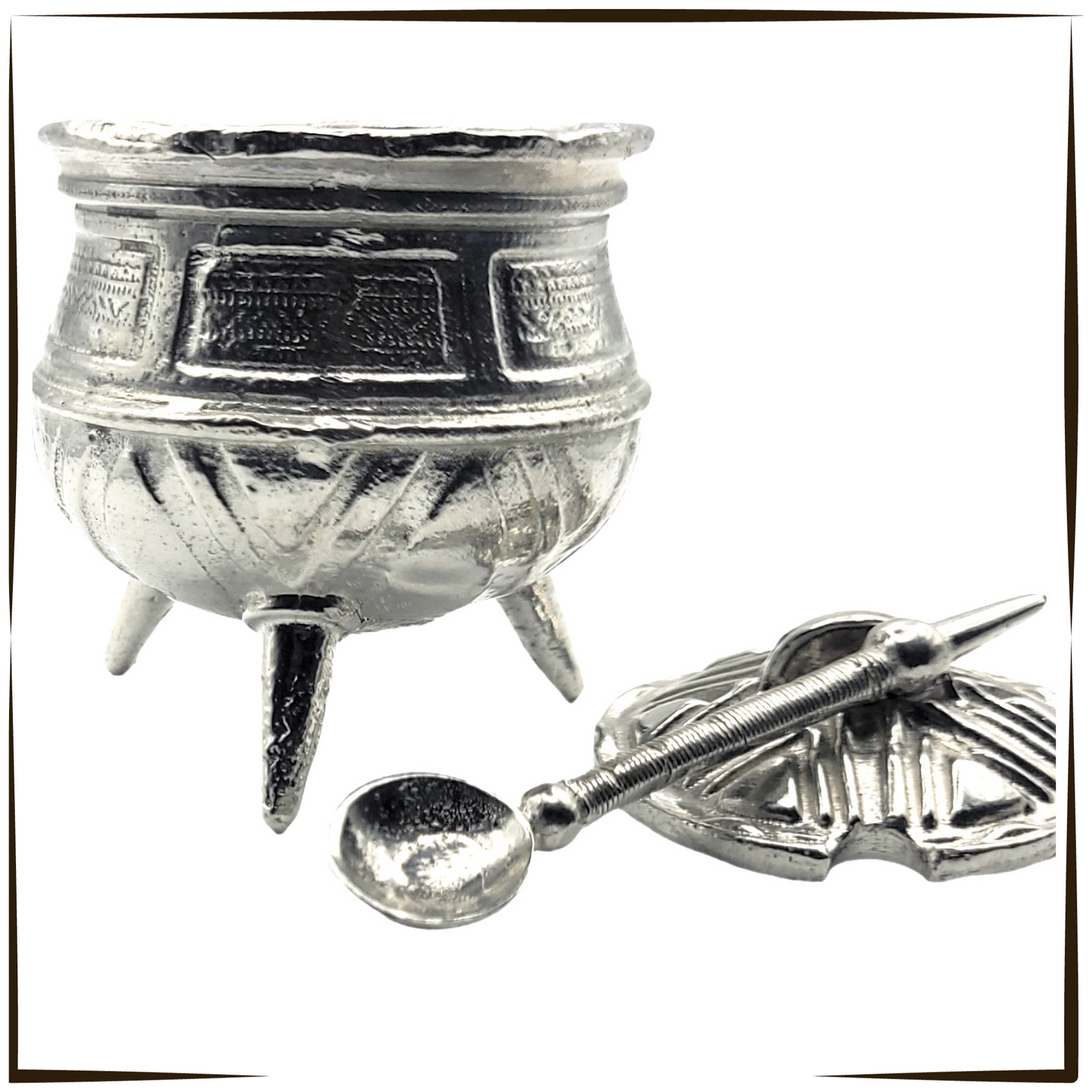 Pewter - Unique African Potjie Pot with Spoon