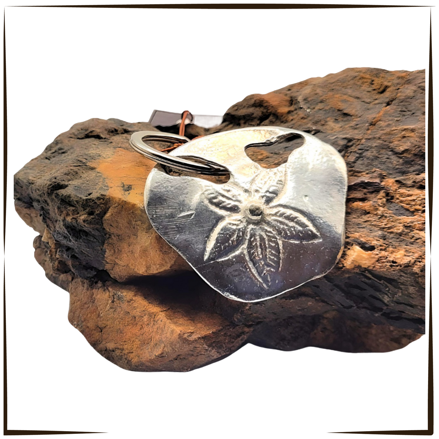 Pewter - Majestic Sea Turtle and Sand Dollar Keyring Combo
