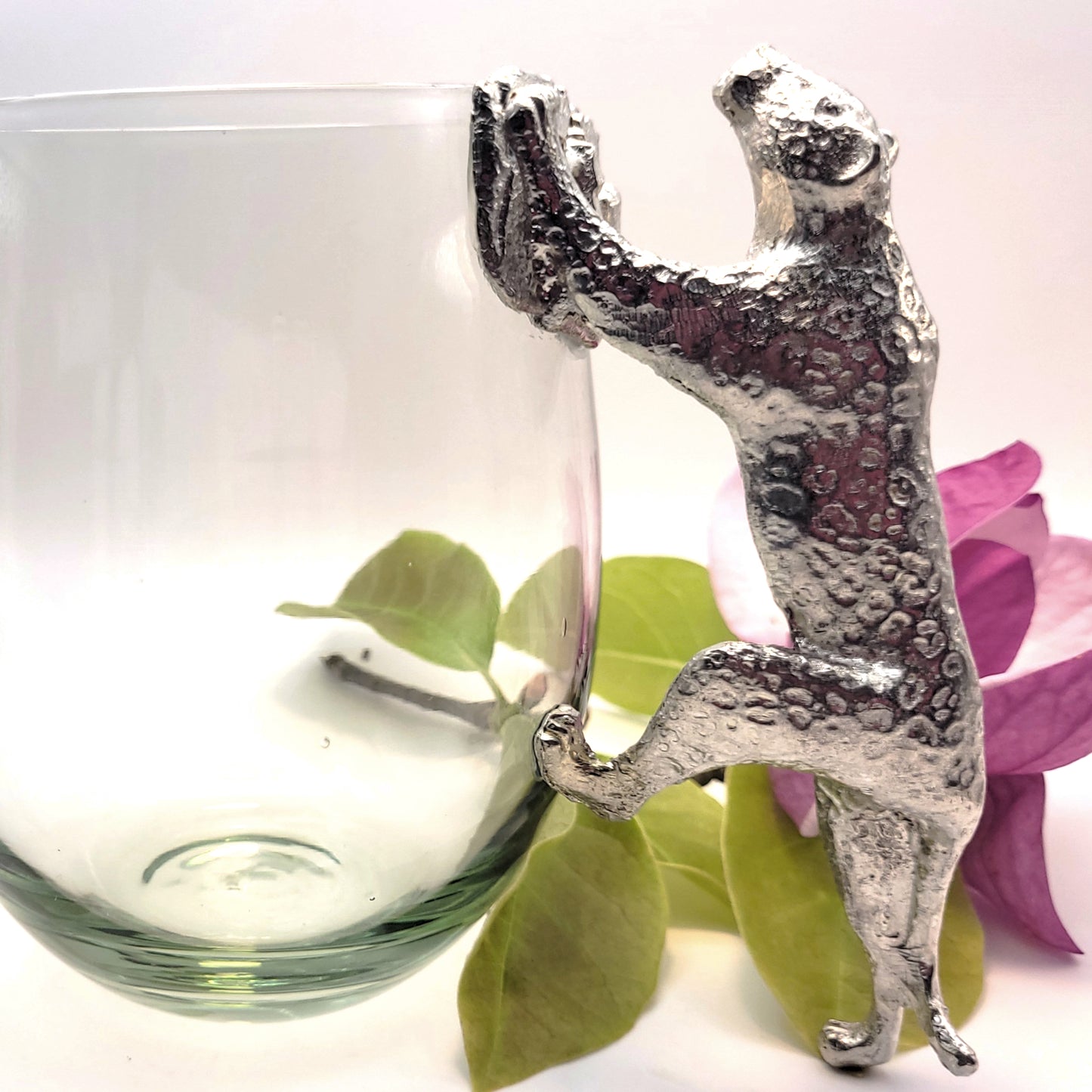Recycled Glass and Pewter - Beer Glass - Savannah The Leopard