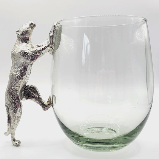 Recycled Glass and Pewter - Beer Glass - Savannah The Leopard