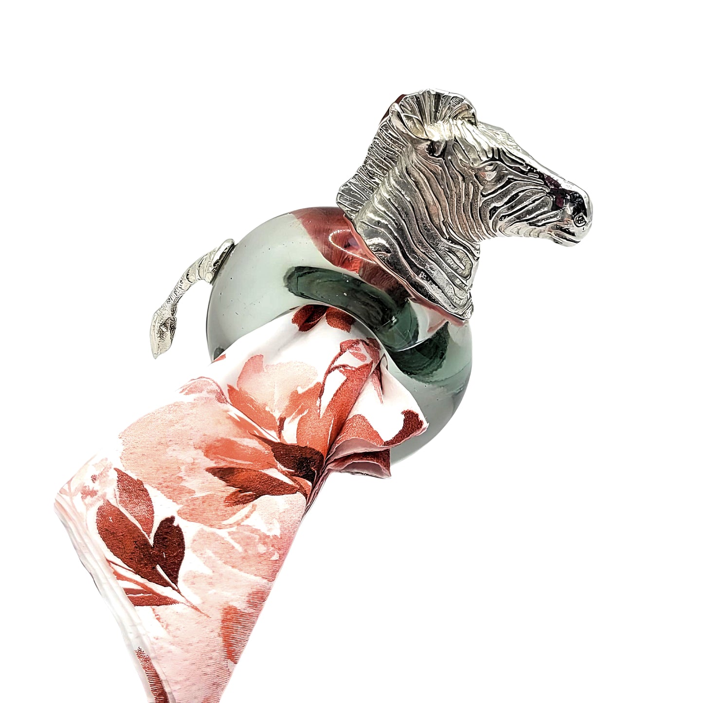 Pewter and Recycled Glass - Napkin Ring - Zebra