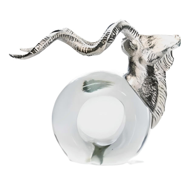 Pewter and Recycled Glass - Napkin Ring - Kudu
