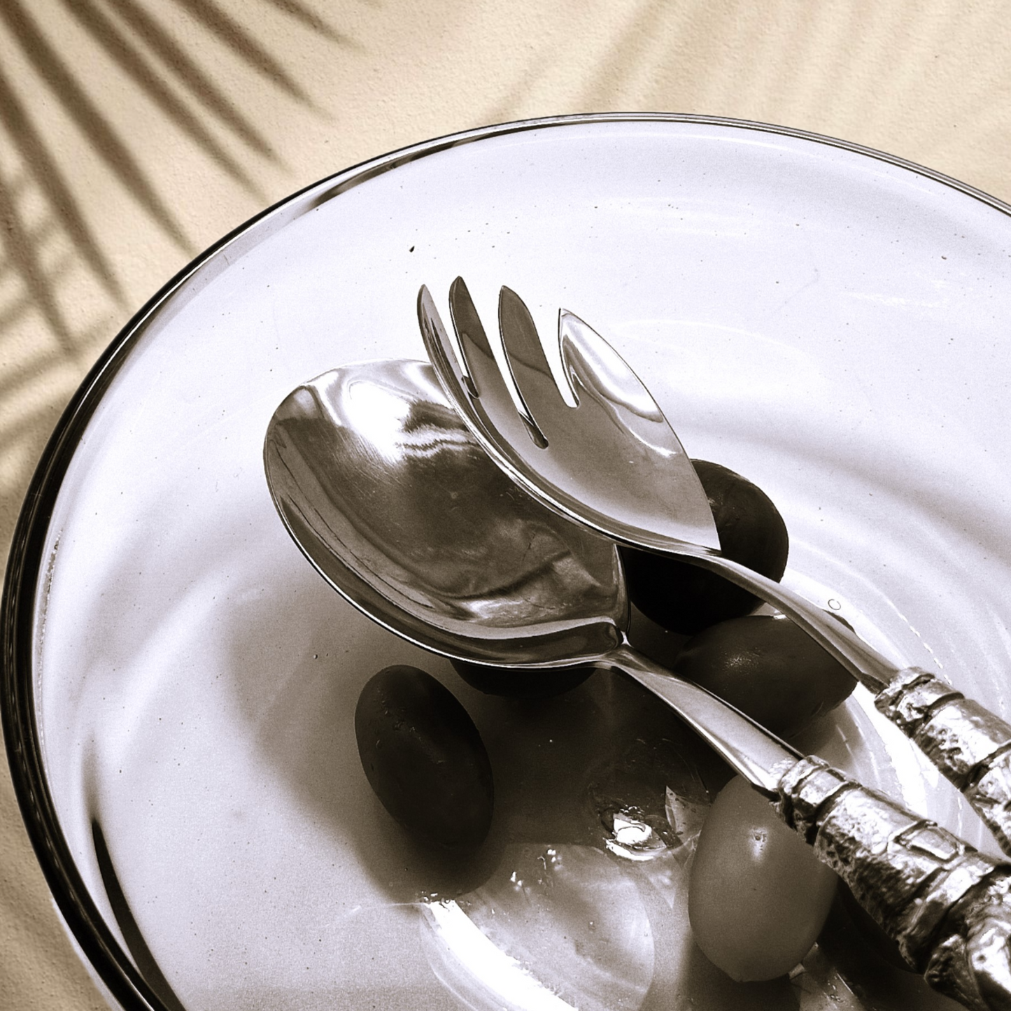 Pewter - Salad Servers - Lion