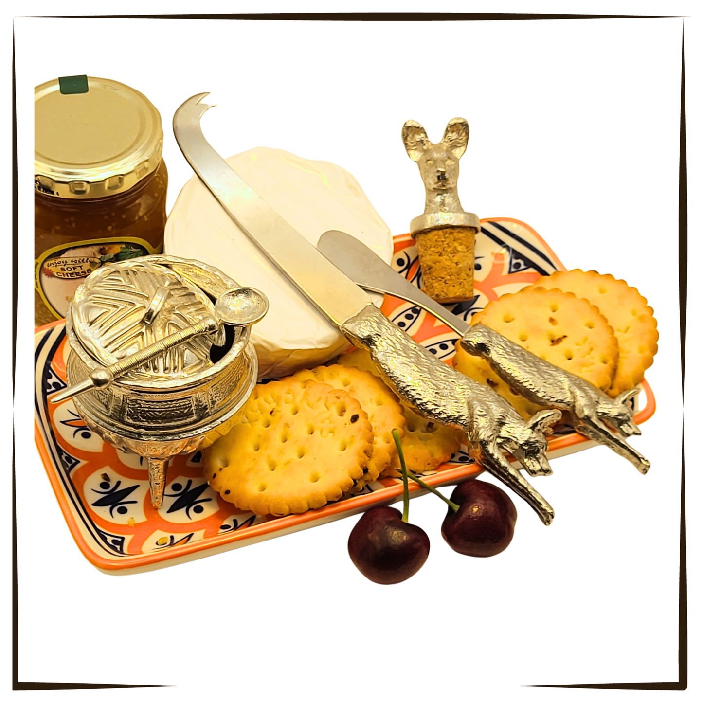 Pewter - Unique African Wild Dog Cheese Knife Set
