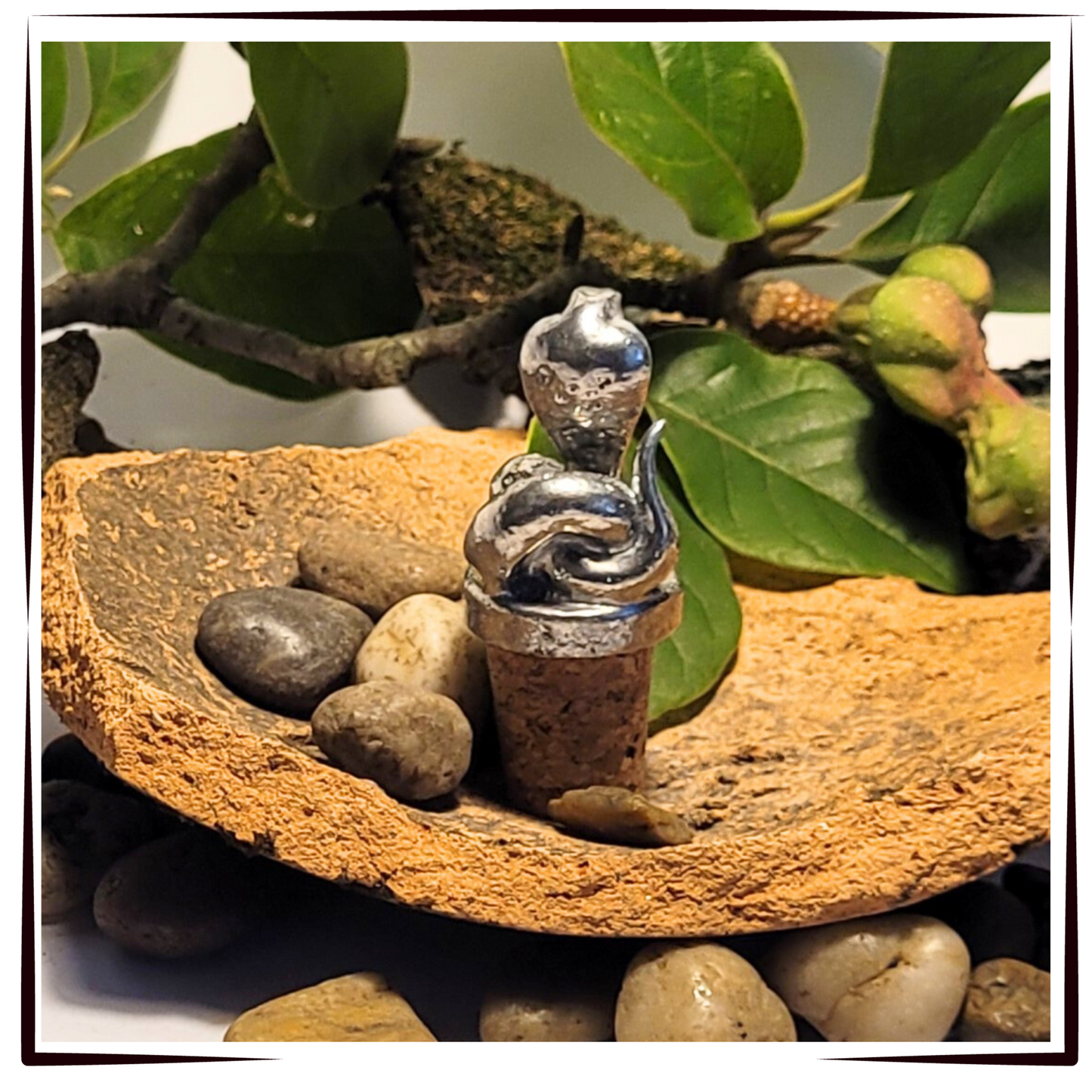 Pewter - Amazing African Cobra - Bottle Stopper