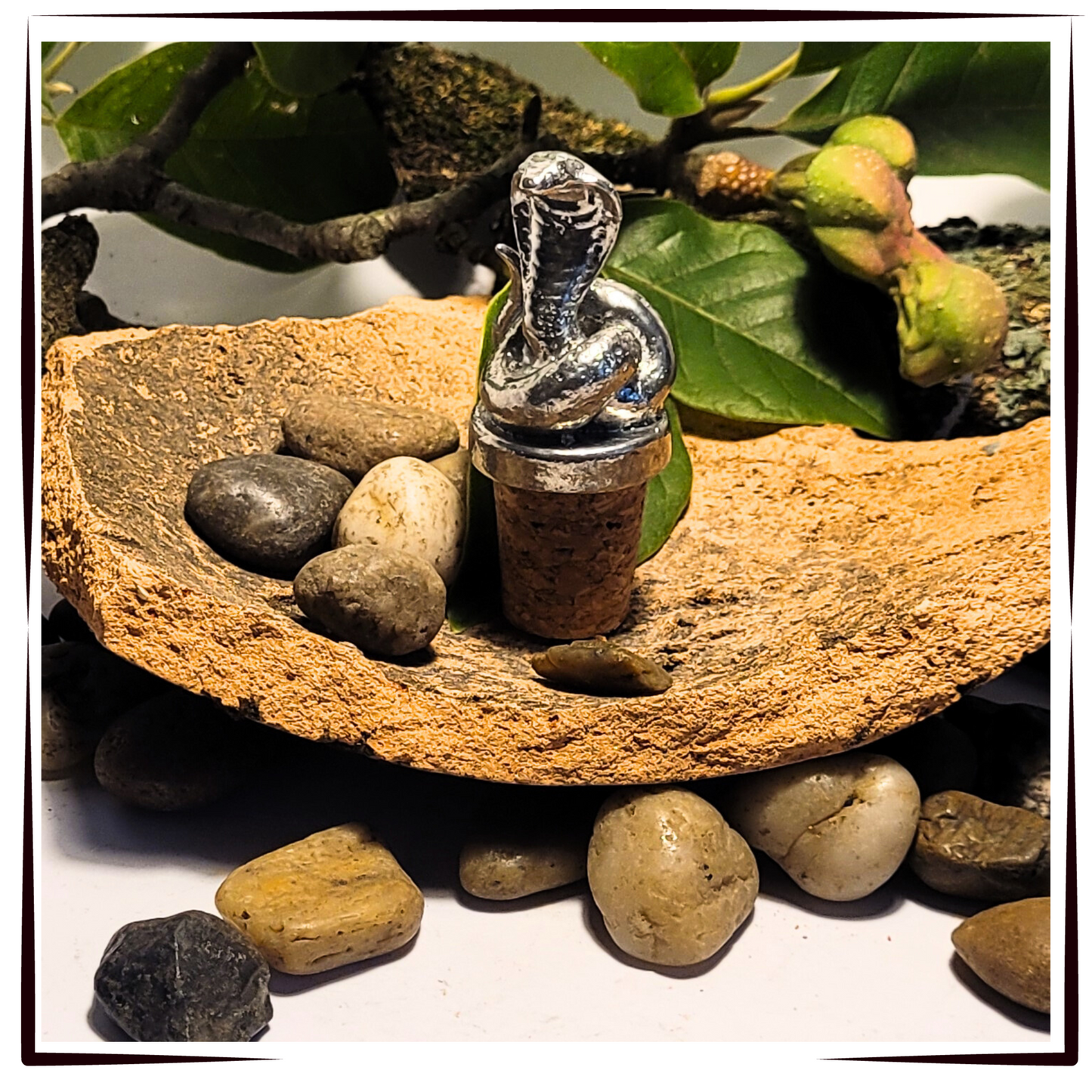 Pewter - Amazing African Cobra - Bottle Stopper