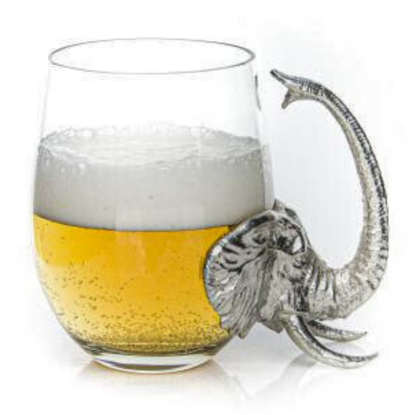 Recycled Glass and Pewter Beer Glass - Tusker The Elephant