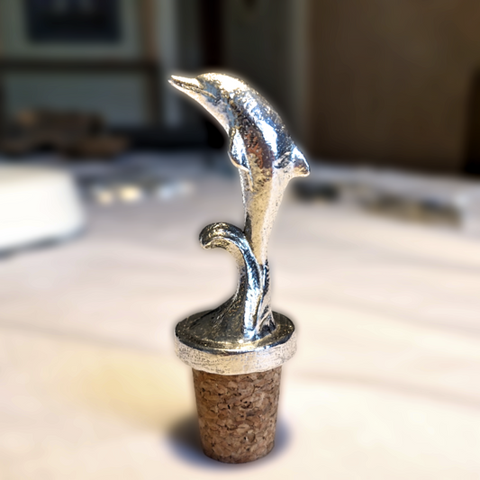 Pewter - Bottle Stopper - Dolphin