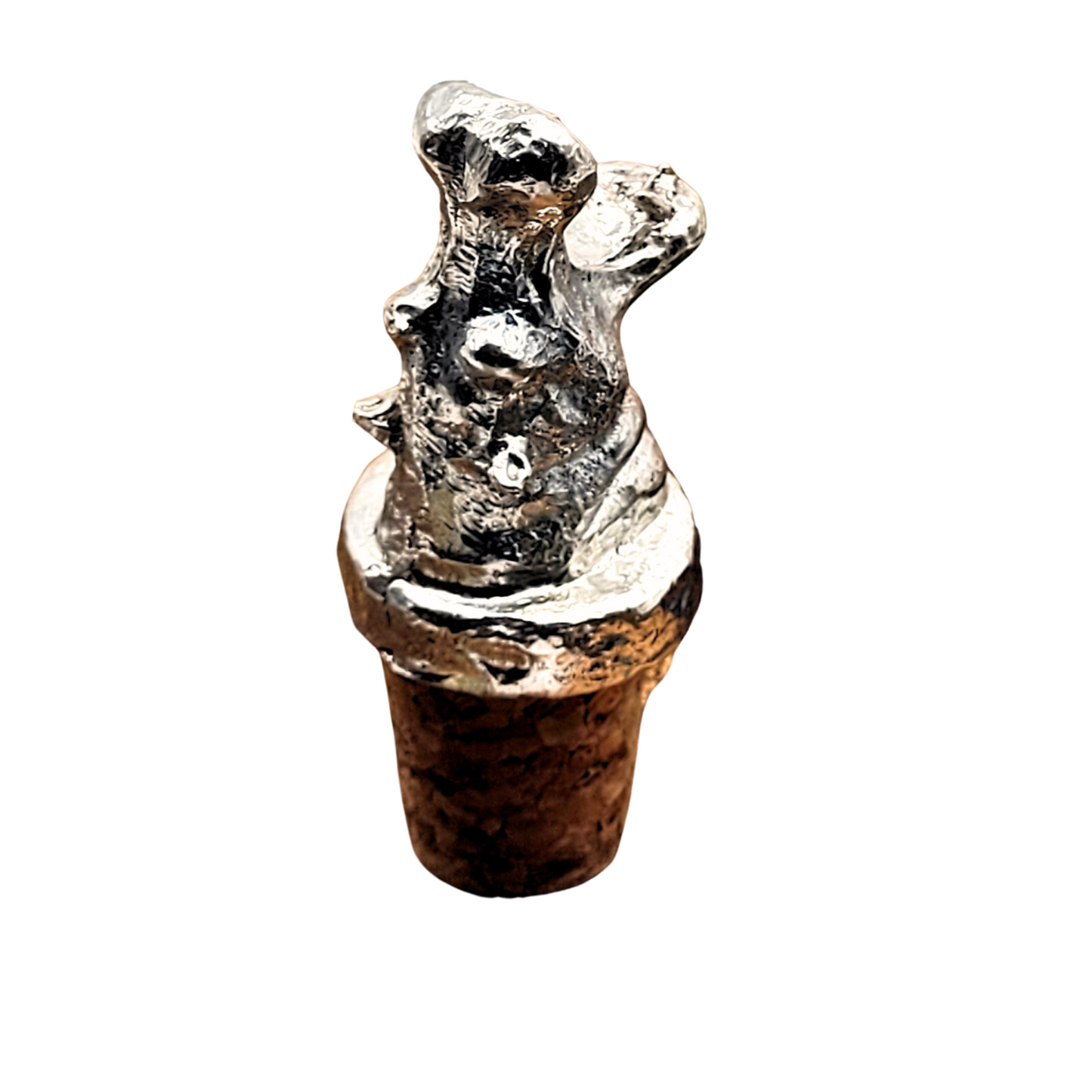 Pewter - Tough Hippo - Bottle Stopper