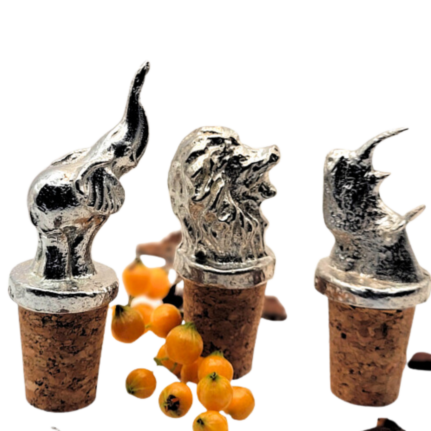 Pewter - Awesome African Trio - Bottle Stopper