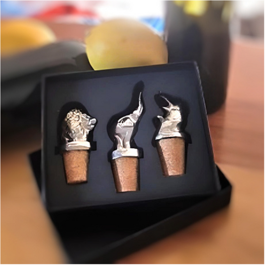 Pewter - Awesome African Trio - Bottle Stopper