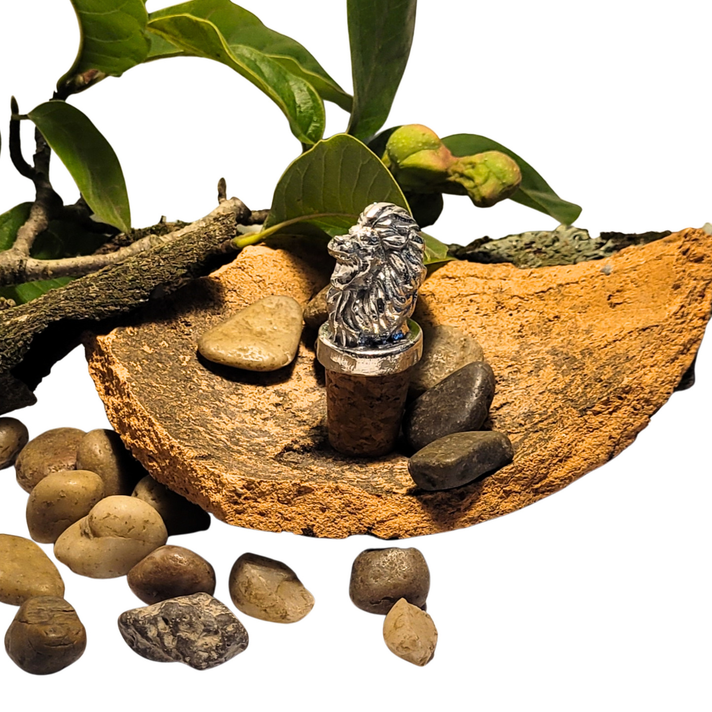 Pewter - Fearless Lion - Bottle Stopper