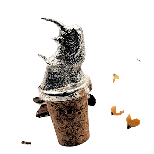Pewter -  Fearless Rhino - Bottle Stopper