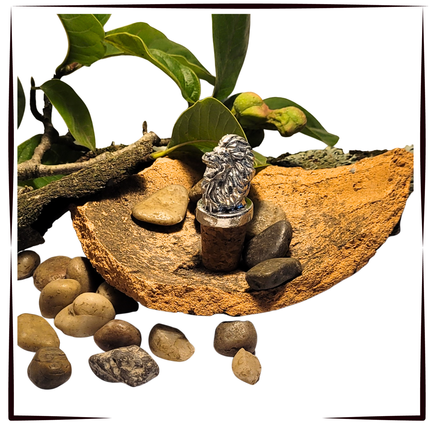 Pewter - Fearless Lion - Bottle Stopper