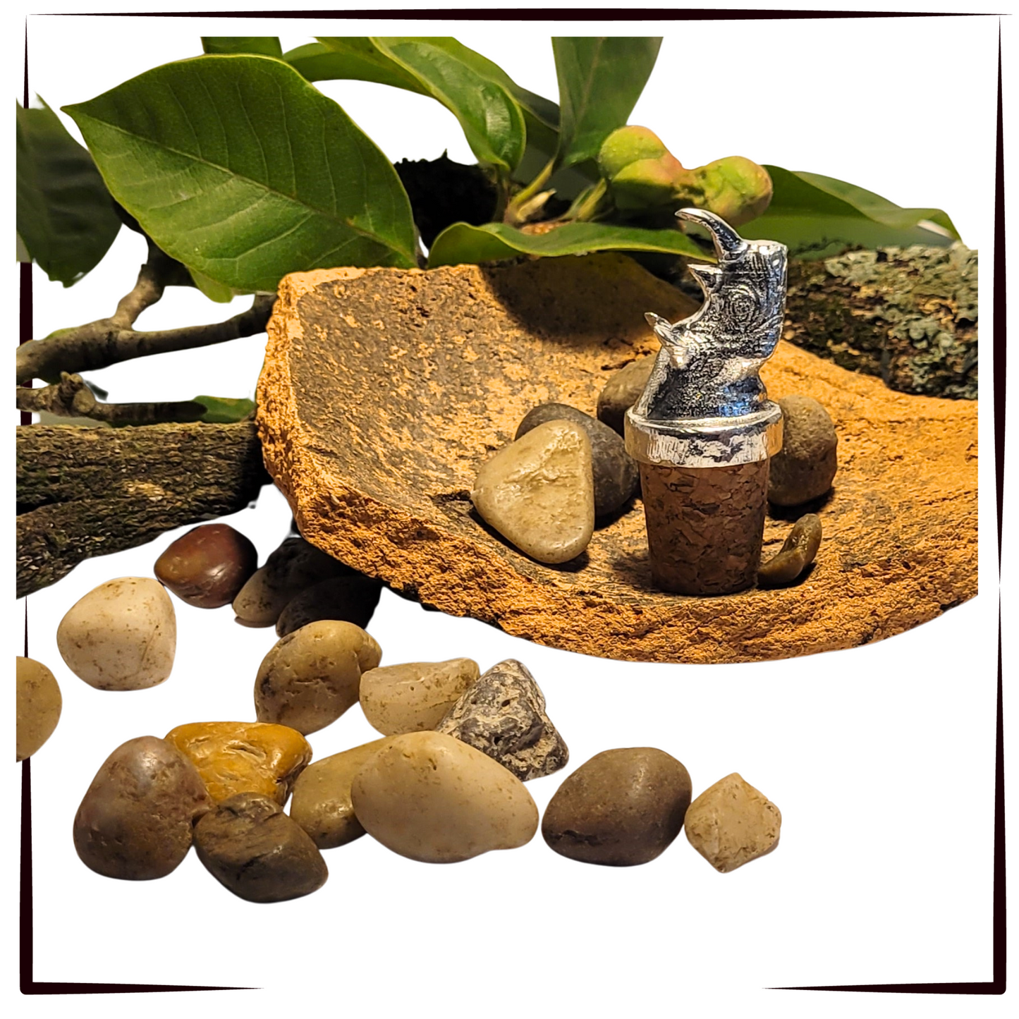 Pewter - Fearless Rhino - Bottle Stopper