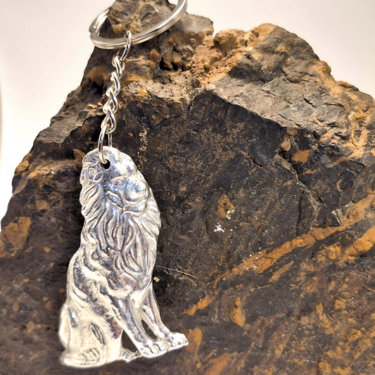 Pewter - Keyring Lion