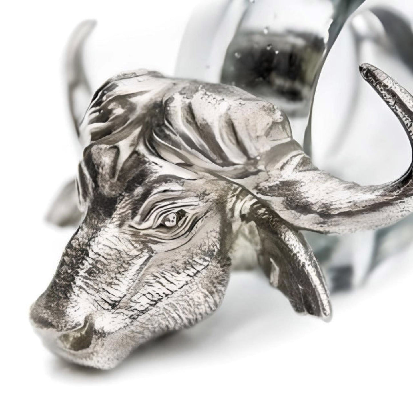 Pewter and Recycled Glass - Napkin Ring - Buffalo
