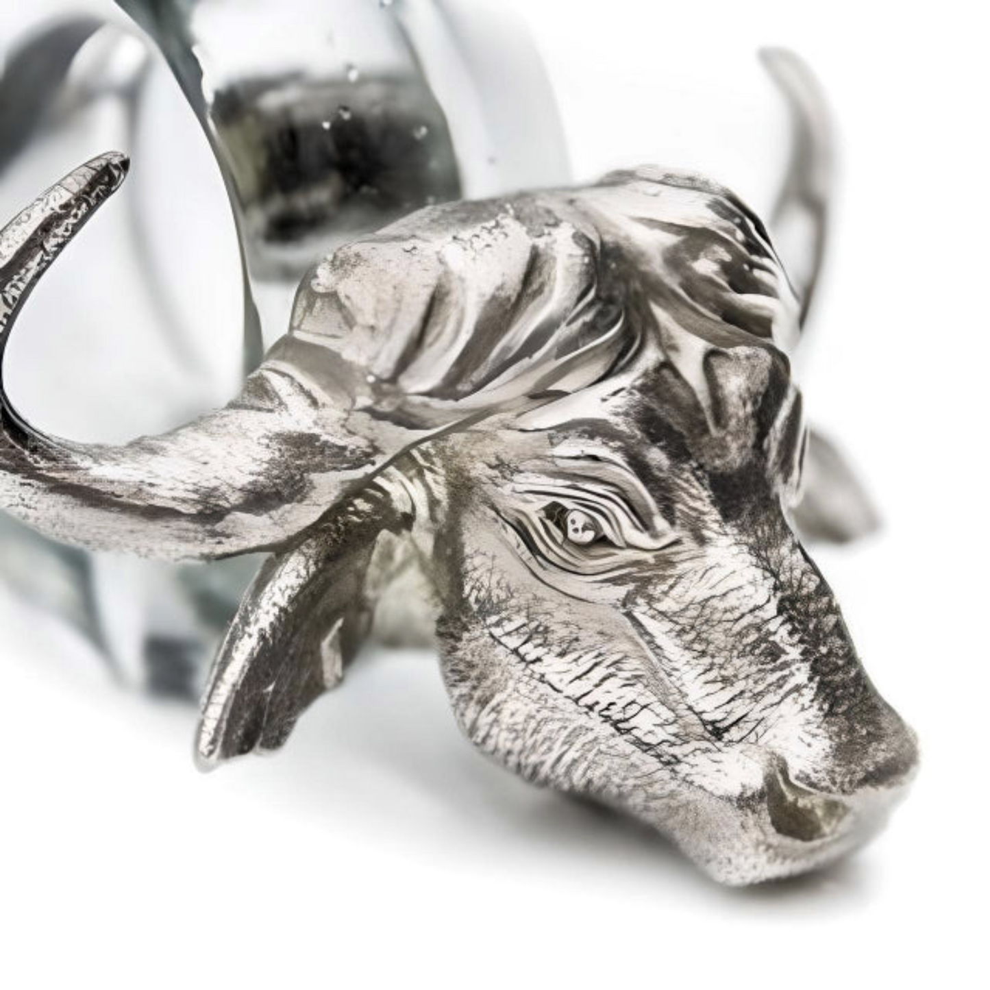 Pewter and Recycled Glass - Napkin Ring - Buffalo
