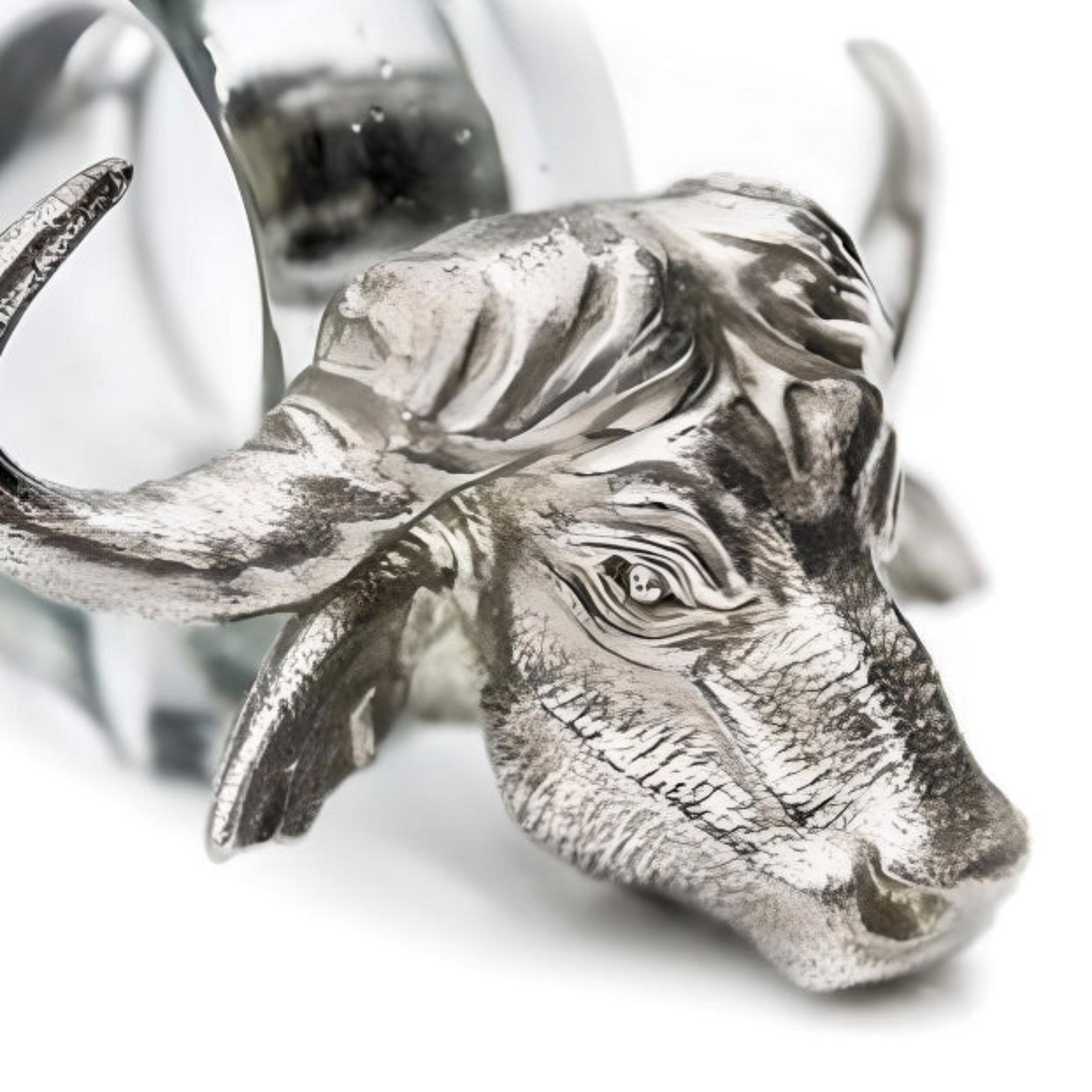 Pewter and Recycled Glass - Napkin Ring - Buffalo
