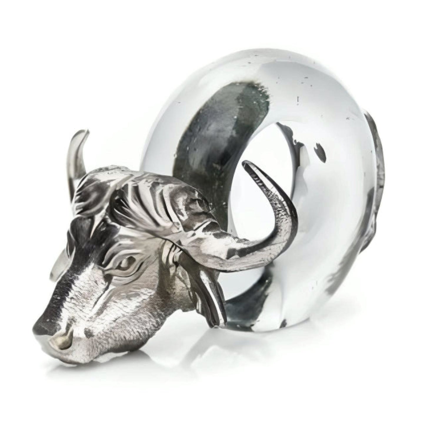 Pewter and Recycled Glass - Napkin Ring - Buffalo