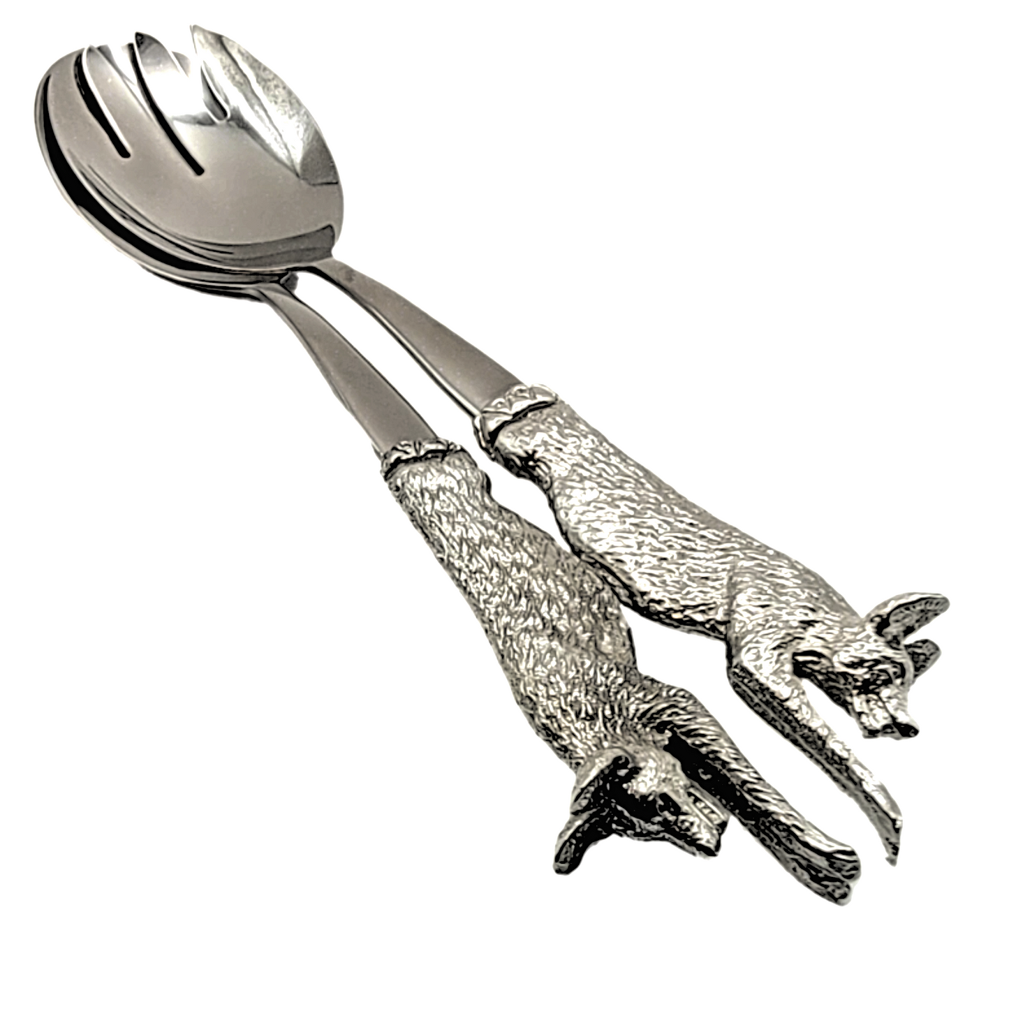 Pewter - Salad Servers - African Wild Dog