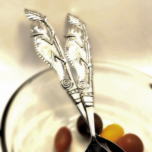 Pewter - Salad Servers - Mysterious Chameleon