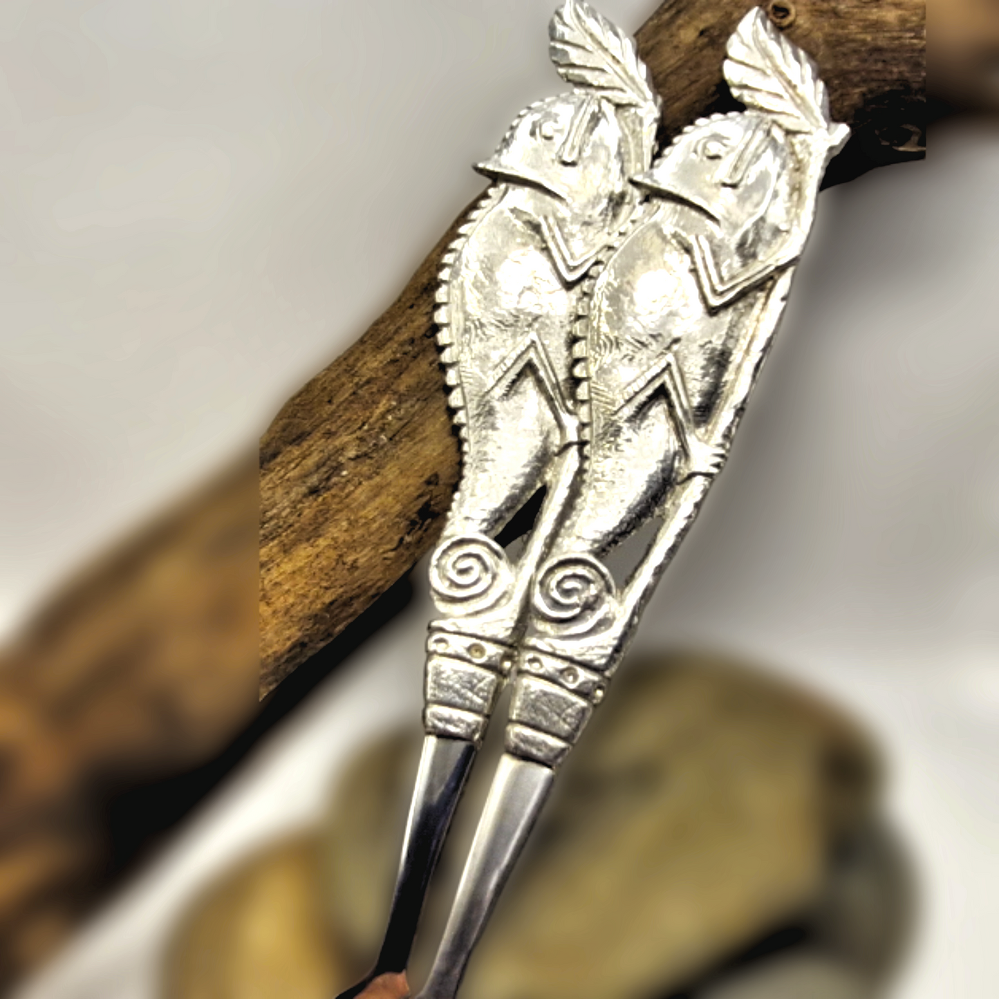 Pewter - Salad Servers - Mysterious Chameleon