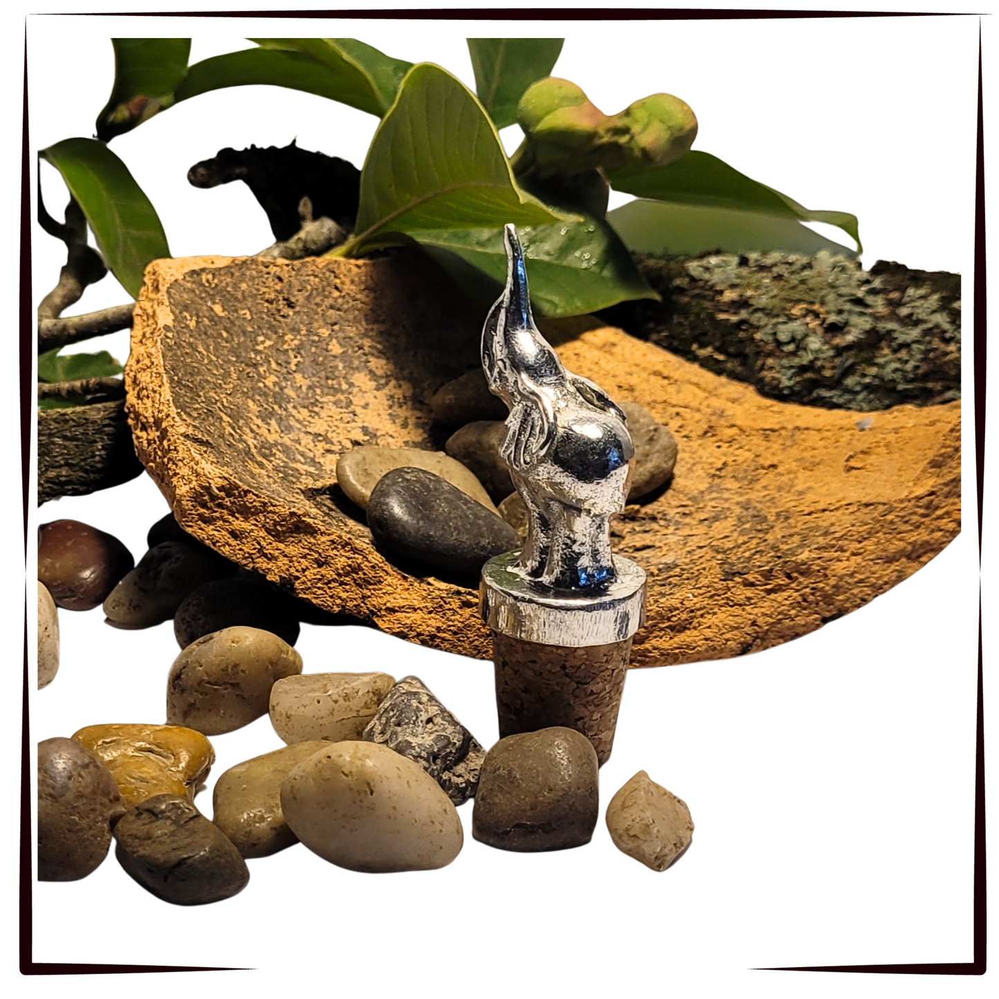 Pewter - Stunning African Elephant - Bottle Stopper
