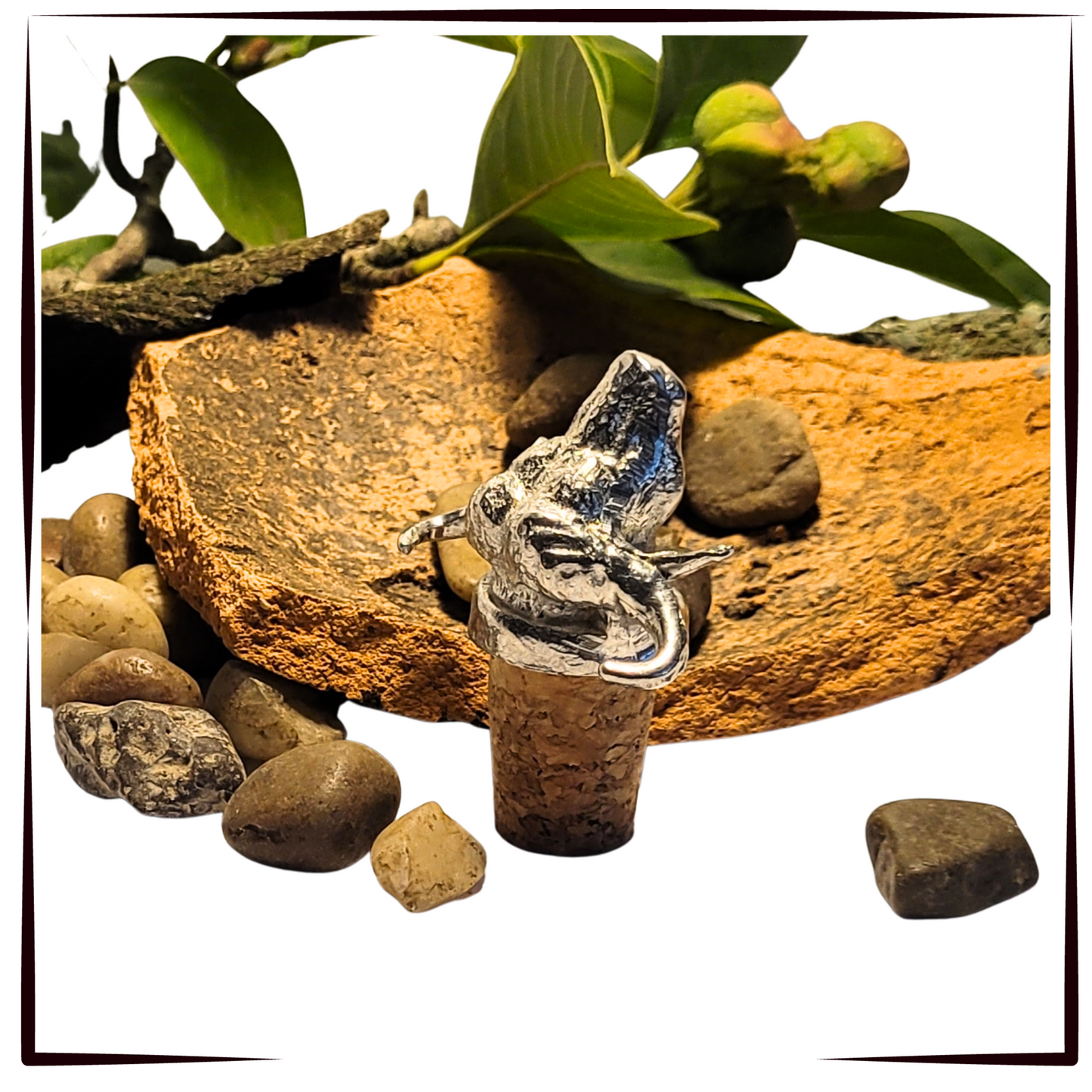 Pewter - Striking Buffalo - Bottle Stopper