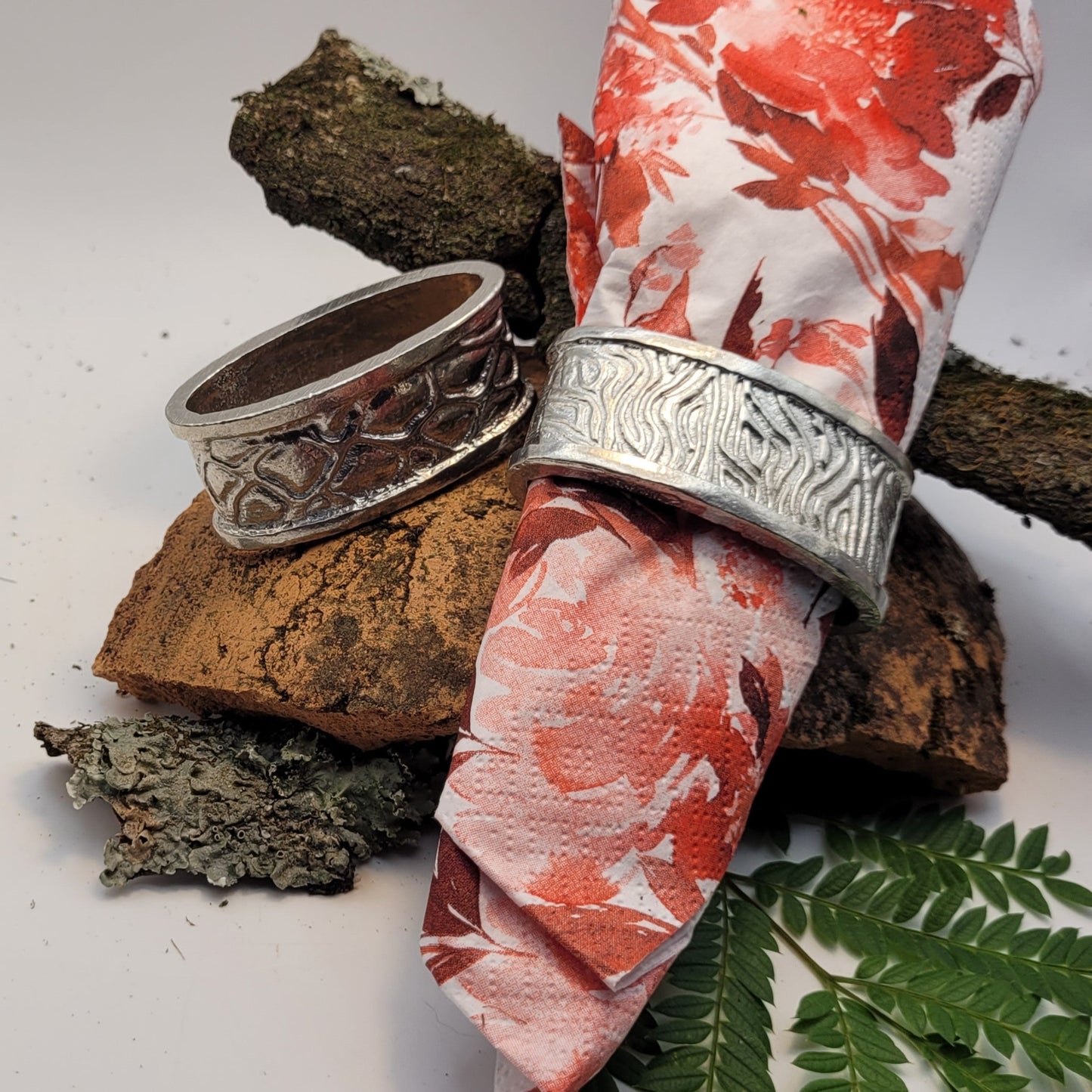 Pewter - Unique Animal Print Napkin Rings