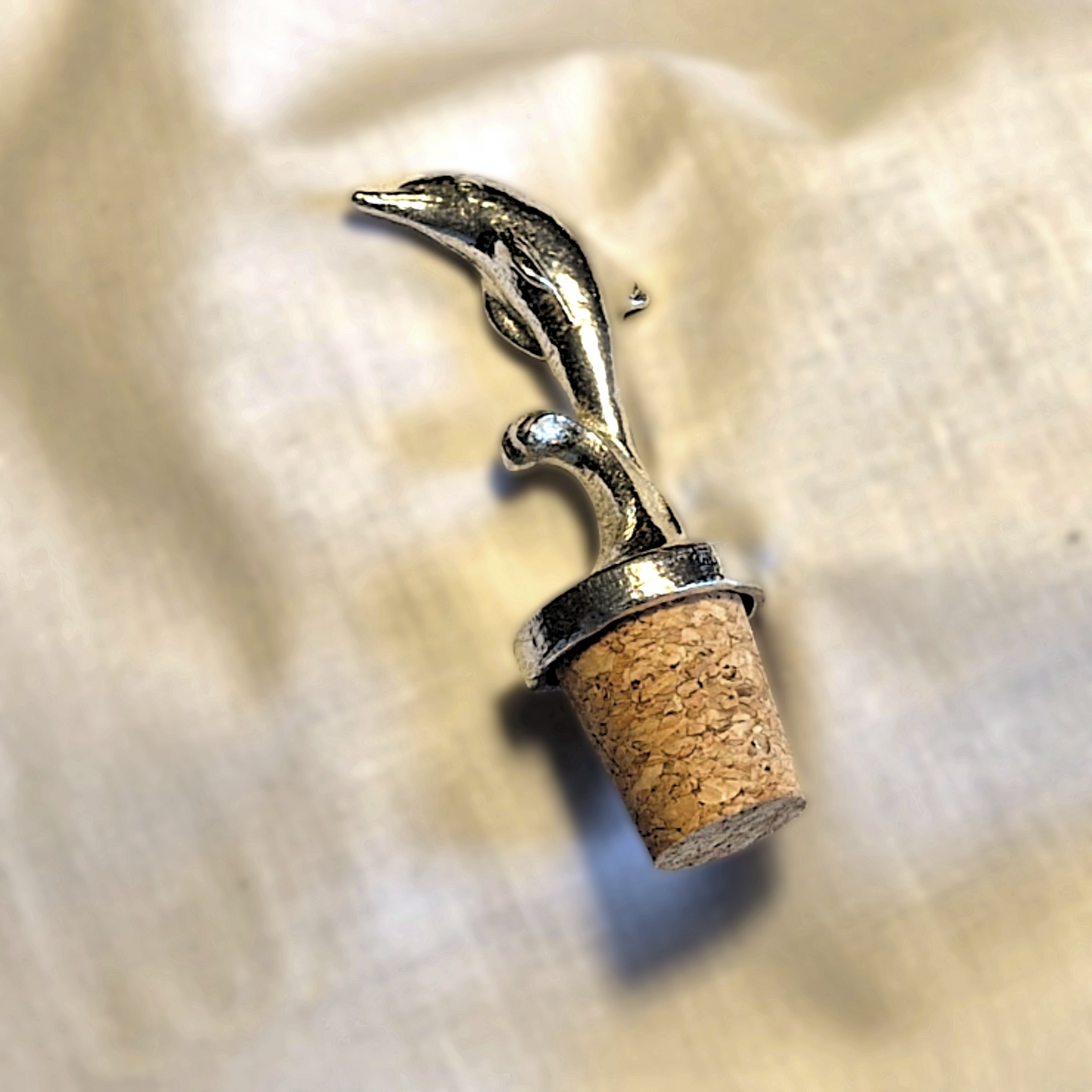 Pewter - Bottle Stopper - Dolphin