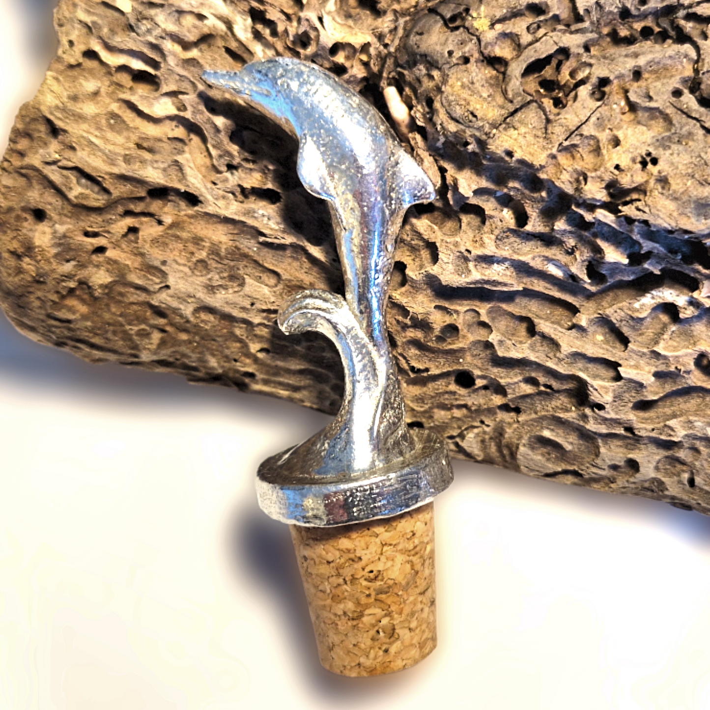 Pewter - Bottle Stopper - Dolphin