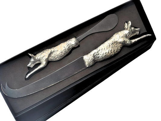 Pewter - Exquisite Wild Dog - Cheese And Pate Knife Set