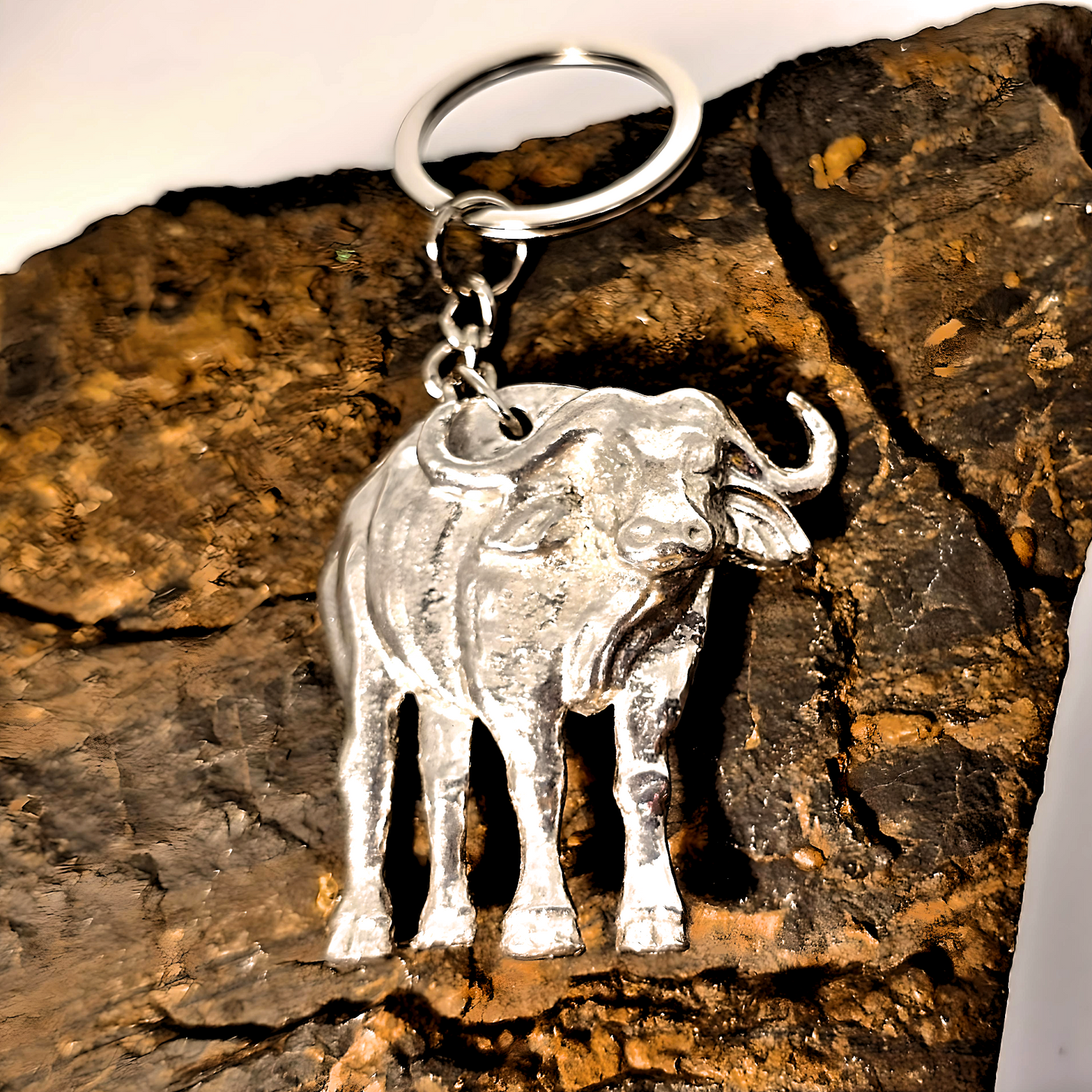 Pewter - Keyring Buffalo