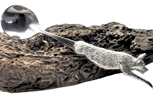 Pewter - Sugar Spoon - African Wild Dog