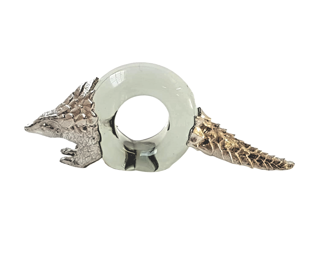 Pewter and Recycled Glass - Napkin Ring - Pangolin