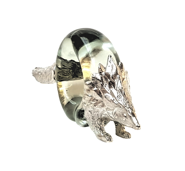 Pewter and Recycled Glass - Napkin Ring - Pangolin