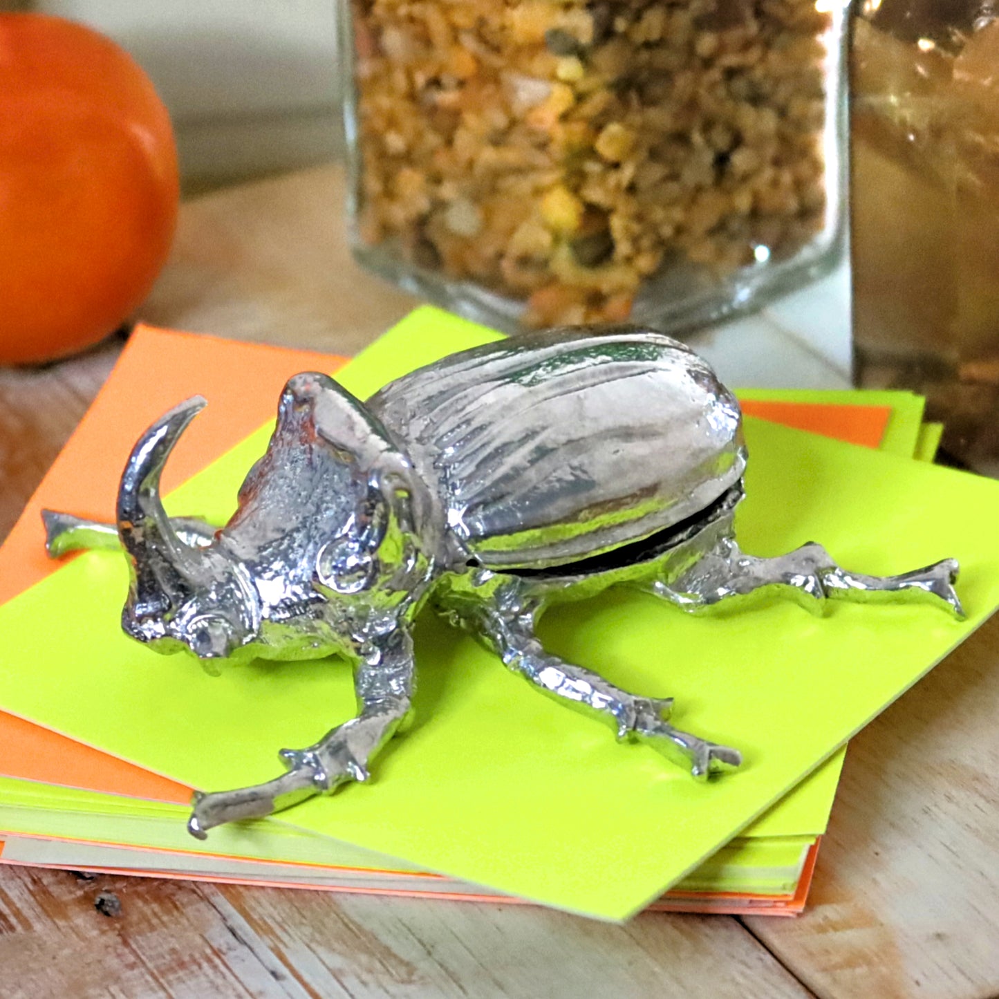 Pewter - Striking Rhino Beetle - Hercules (One Of The Small Five)