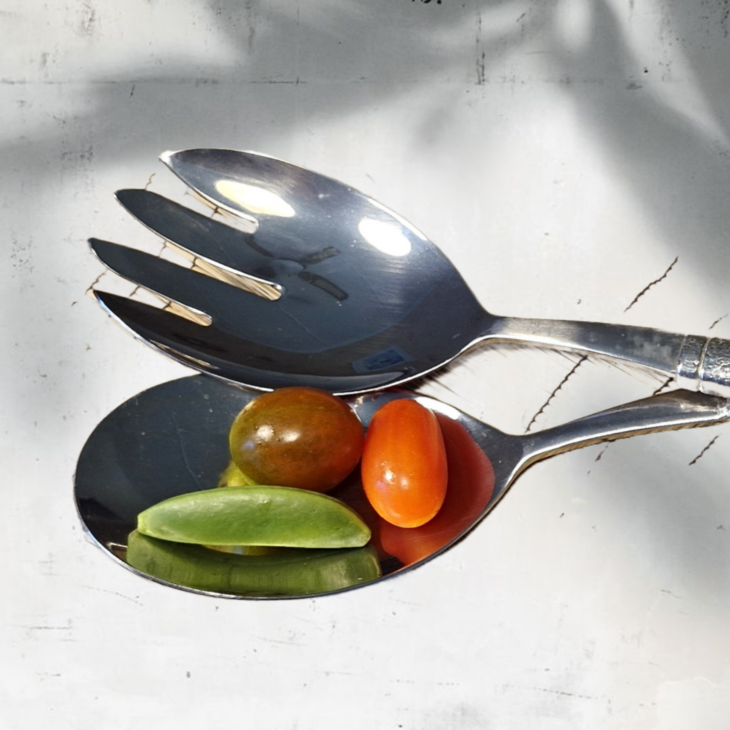Pewter - Salad Servers - Mysterious Chameleon